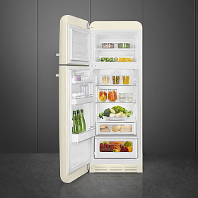 Двухкамерный холодильник цвета слоновой кости Smeg FAB30LCR5 фото 2 фото 2