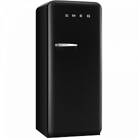 Чёрный маленький холодильник Smeg FAB28RNE1