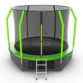 Батут с защитной сеткой EVO FITNESS JUMP Cosmo 10ft (Green) + нижняя сеть