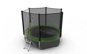 Батут с защитной сеткой EVO FITNESS JUMP External + Lower net, 8ft (зеленый) + нижняя сеть фото 2 фото 2