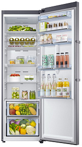 Серый холодильник Samsung RR 39 M 7140 SA/WT