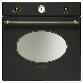 Классический духовой шкаф чёрного цвета Smeg SF800A Coloniale