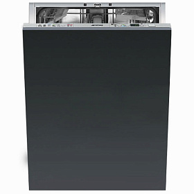 Серебристая узкая посудомоечная машина Smeg STA 4525