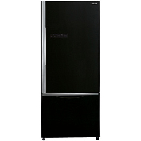 Чёрный двухкамерный холодильник HITACHI R-B 572 PU7 GBK
