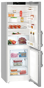 Серебристые двухкамерные холодильники Liebherr Liebherr CUef 3515