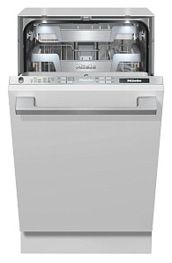 Серебристая узкая посудомоечная машина Miele G 5990 SCVi SL