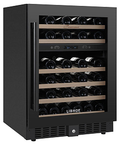 Узкий встраиваемый винный шкаф LIBHOF CXD-46 black