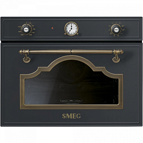 Духовой шкаф чёрного цвета в стиле ретро Smeg SF4750VCAO