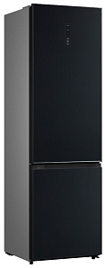 Чёрный двухкамерный холодильник Korting KNFC 62017 GN