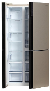 Двухдверный холодильник Hyundai CS5073FV шампань стекло фото 3 фото 3