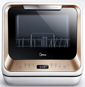 Отдельностоящая посудомоечная машина 45 см Midea MCFD 42900 G MINI, золотистая