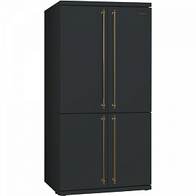 Чёрный двухкамерный холодильник Smeg FQ60CAO