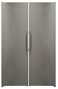Отдельностоящий двухдверный холодильник Korting KNF 1857 X + KNFR 1837 X