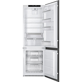 Встраиваемый двухкамерный холодильник с no frost Smeg C7280NLD2P1