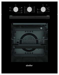 Узкий электрический встраиваемый духовой шкаф 45 см Simfer B4EB 16011 чёрный