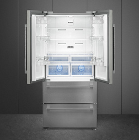 Серебристый холодильник Smeg FQ55FXE1 фото 2 фото 2