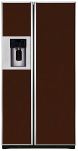 Холодильник side by side с ледогенератором Iomabe ORE 24 CGFFKB 8017 коричневое стекло