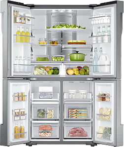 Серебристый холодильник Samsung RF 61 K 90407 F