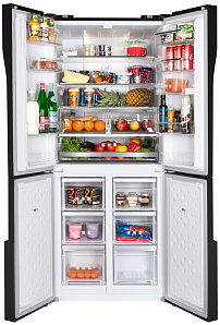 Чёрный холодильник с No Frost Maunfeld MFF182NFSB