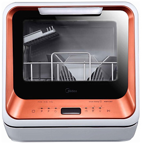 Компактная посудомоечная машина под раковину Midea MCFD 42900 OR MINI оранжевая