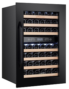 Узкий встраиваемый винный шкаф LIBHOF CKD-42 black