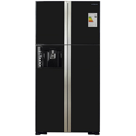 Чёрный холодильник HITACHI R-W722FPU1XGBK