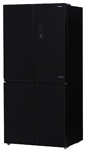 Холодильник с 4 ящиками в морозильной камере Hyundai CM5005F черное стекло