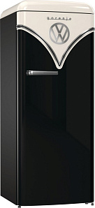 Чёрный маленький холодильник Gorenje OBRB615DBK