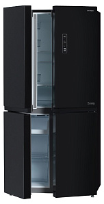Холодильник с 4 ящиками в морозильной камере Hyundai CM5005F черное стекло фото 3 фото 3