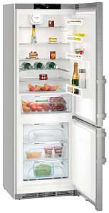 Серебристый двухкамерный холодильник Liebherr CNef 5735