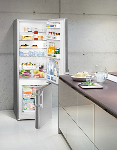 Серебристые двухкамерные холодильники Liebherr Liebherr CUef 2811 фото 4 фото 4