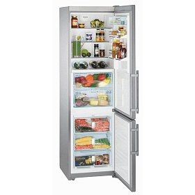 Серебристый холодильник Liebherr CBNPes 3956