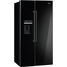 Двухстворчатый чёрный холодильник Smeg SBS63NED
