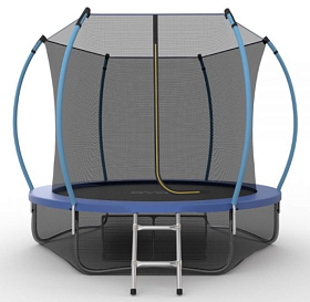 Батут с защитной сеткой EVO FITNESS JUMP Internal + Lower net, 8ft (синий) + нижняя сеть
