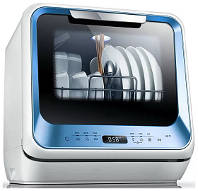 Отдельностоящая посудомоечная машина 45 см Midea MCFD 42900 BL MINI голубая